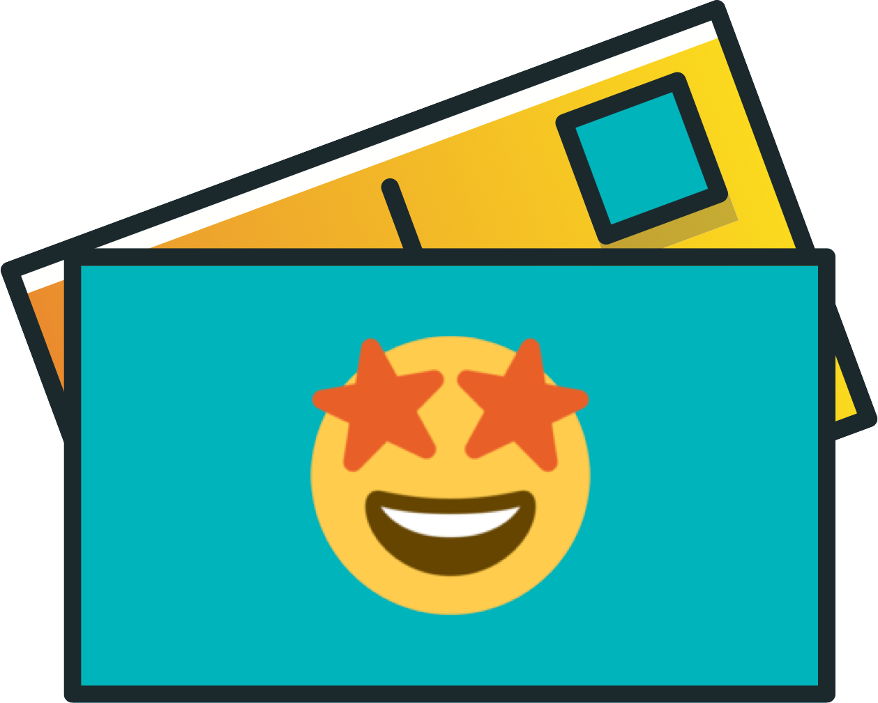 postkarte mit emoji icon